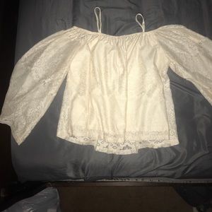 Off the shoulder cream top